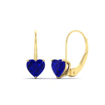 Load image into Gallery viewer, 3-carat-heart-stud-sapphire-leverback-Earrings-in-yellow-gold-FDEAR9225HTGSABL-3.00 CT-NL-YG
