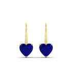 Load image into Gallery viewer, 3-carat-heart-stud-sapphire-leverback-Earrings-in-yellow-gold-FDEAR9225HTGSABL-3.00 CT-NL-YG

