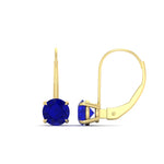 Load image into Gallery viewer, 3-carat-lever-back-round-sapphire-studs-earring-in-yellow-gold-FDEAR9225ROGSABL-3.00CT-NL-YG
