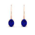 Load image into Gallery viewer, 3-carat-leverback-oval-drop-dangle-sapphire-earrings-in-rose-gold-fdear11236ovgsablangle2-3.00ct-nl-rg.jpg?v=1765455500