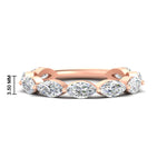 Load image into Gallery viewer, 3-carat-marquise-diamond-stacking-wedding-band-in-rose-gold-FD8398MQB-3.00CT-NL-RG-HW