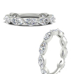 Load image into Gallery viewer, 3-carat-marquise-diamond-stacking-wedding-band-in-white-gold-FD8398MQBANGLE3-3.00CT-NL-WG