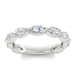 Load image into Gallery viewer, 3-carat-marquise-diamond-stacking-wedding-band-in-white-gold-FD8398MQBANGLE5-3.00CT-NL-WG