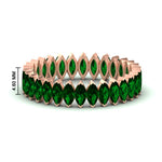 Load image into Gallery viewer, 3-carat-marquise-emerald-eternity-wedding-band-in-rose-gold-FDEWB11257MQBGEMGR-3.00CT-NL-RG