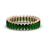 Load image into Gallery viewer, 3-carat-marquise-emerald-eternity-wedding-band-in-rose-gold-FDEWB11257MQBGEMGR-3.00CT-NL-RG