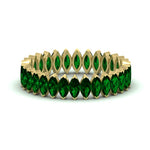 Load image into Gallery viewer, 3-carat-marquise-emerald-eternity-wedding-band-in-yellow-gold-FDEWB11257MQBGEMGR-3.00CT-NL-YG