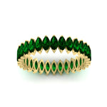 Load image into Gallery viewer, 3-carat-marquise-emerald-eternity-wedding-band-in-yellow-gold-FDEWB11257MQBGEMGR-3.00CT-NL-YG