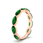 Load image into Gallery viewer, 3-carat-marquise-emerald-stacking-wedding-band-in-rose-gold-FD8398MQBGEMGRANGLE2-3.00CT-NL-RG