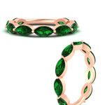 Load image into Gallery viewer, 3-carat-marquise-emerald-stacking-wedding-band-in-rose-gold-FD8398MQBGEMGRANGLE3-3.00CT-NL-RG