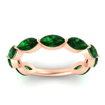 Load image into Gallery viewer, 3-carat-marquise-emerald-stacking-wedding-band-in-rose-gold-FD8398MQBGEMGRANGLE5-3.00CT-NL-RG