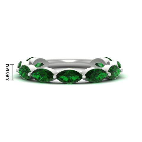 3-carat-marquise-emerald-stacking-wedding-band-in-white-gold-FD8398MQBGEMGER-3.00CT-NL-WG-HW