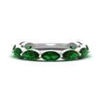 Load image into Gallery viewer, 3-carat-marquise-emerald-stacking-wedding-band-in-white-gold-FD8398MQBGEMGER-3.00CT-NL-WG