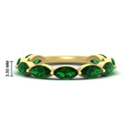 Load image into Gallery viewer, 3-carat-marquise-emerald-stacking-wedding-band-in-yellow-gold-FD8398MQBGEMGER-3.00CT-NL-YG-HW