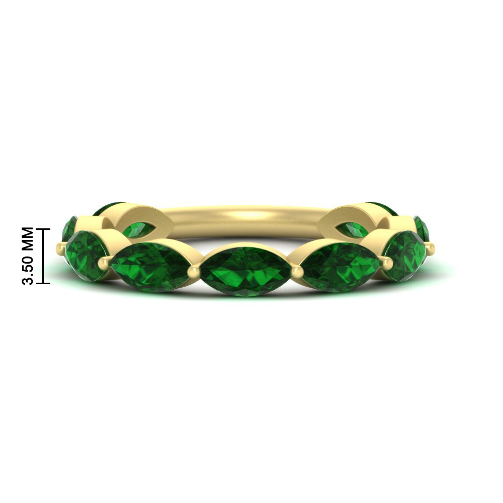 3-carat-marquise-emerald-stacking-wedding-band-in-yellow-gold-FD8398MQBGEMGER-3.00CT-NL-YG-HW