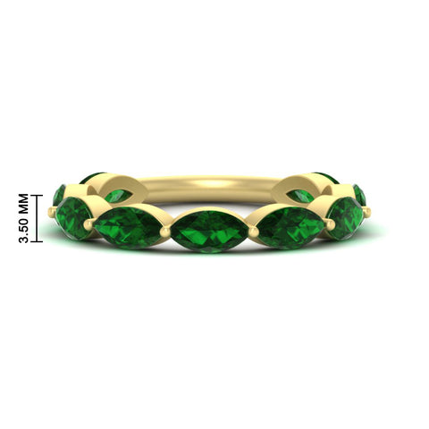 3-carat-marquise-emerald-stacking-wedding-band-in-yellow-gold-FD8398MQBGEMGER-3.00CT-NL-YG-HW