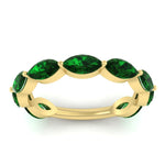 Load image into Gallery viewer, 3-carat-marquise-emerald-stacking-wedding-band-in-yellow-gold-FD8398MQBGEMGRANGLE5-3.00CT-NL-YG