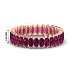 Load image into Gallery viewer, 3-carat-marquise-pink-sapphire-eternity-wedding-band-in-rose-gold-FDEWB11257MQBGSADRPI-3.00CT-NL-RG