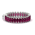 Load image into Gallery viewer, 3-carat-marquise-pink-sapphire-eternity-wedding-band-in-white-gold-FDEWB11257MQBGSADRPI-3.00CT-NL-WG