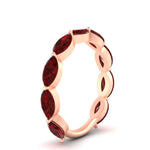 Load image into Gallery viewer, 3-carat-marquise-ruby-stacking-wedding-band-in-rose-gold-FD8398MQBGRUDRANGLE2-3.00CT-NL-RG