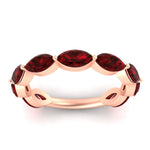Load image into Gallery viewer, 3-carat-marquise-ruby-stacking-wedding-band-in-rose-gold-FD8398MQBGRUDRANGLE3-5.00CT-NL-RG