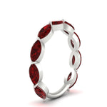 Load image into Gallery viewer, 3-carat-marquise-ruby-stacking-wedding-band-in-white-gold-FD8398MQBGRUDRANGLE2-3.00CT-NL-WG