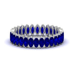 Load image into Gallery viewer, 3-carat-marquise-sapphire-eternity-wedding-band-in-white-gold-FDEWB11257MQBGSABL-3.00CT-NL-WG