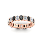 Load image into Gallery viewer, 3-carat-oval-diamond-full-eternity-band-with-black-diamond-in-rose-gold-fdewb8324ovgblackangle5-4.00x3.00mm-nl-rg