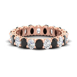 Load image into Gallery viewer, 3-carat-oval-diamond-full-eternity-band-with-black-diamond-in-rose-gold-fdewb8324ovgblacksleep-4.00x3.00mm-nl-rg