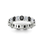 Load image into Gallery viewer, 3-carat-oval-diamond-full-eternity-band-with-black-diamond-in-white-gold-fdewb8324ovgblackangle5-4.00x3.00mm-nl-wg
