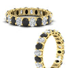 Load image into Gallery viewer, 3-carat-oval-diamond-full-eternity-band-with-black-diamond-in-yellow-gold-fdewb8324ovgblackangle3-4.00x3.00mm-nl-yg
