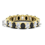 Load image into Gallery viewer, 3-carat-oval-diamond-full-eternity-band-with-black-diamond-in-yellow-gold-fdewb8324ovgblacksleep-4.00x3.00mm-nl-yg-hw
