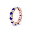 Load image into Gallery viewer, 3-carat-oval-diamond-full-eternity-band-with-blue-saphhire-in-rose-gold-fdewb8324ovgsablangle2-4.00x3.00mm-nl-rg