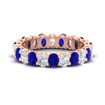 Load image into Gallery viewer, 3-carat-oval-diamond-full-eternity-band-with-blue-saphhire-in-rose-gold-fdewb8324ovgsablsleep-4.00x3.00mm-nl-rg