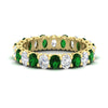 Load image into Gallery viewer, 3-carat-oval-diamond-full-eternity-band-with-emerald-in-yellow-gold-fdewb8324ovgemgrsleep-4.00x3.00mm-nl-yg