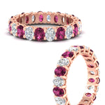 Load image into Gallery viewer, 3-carat-oval-diamond-full-eternity-band-with-pink-saphhire-in-rose-gold-fdewb8324ovgsadrpiangle3-4.00x3.00mm-nl-rg