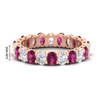Load image into Gallery viewer, 3-carat-oval-diamond-full-eternity-band-with-pink-saphhire-in-rose-gold-fdewb8324ovgsadrpisleep-4.00x3.00mm-nl-rg-hw