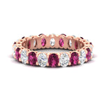 Load image into Gallery viewer, 3-carat-oval-diamond-full-eternity-band-with-pink-saphhire-in-rose-gold-fdewb8324ovgsadrpisleep-4.00x3.00mm-nl-rg