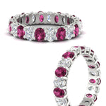 Load image into Gallery viewer, 3-carat-oval-diamond-full-eternity-band-with-pink-saphhire-in-white-gold-fdewb8324ovgsadrpiangle3-4.00x3.00mm-nl-wg