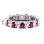 Load image into Gallery viewer, 3-carat-oval-diamond-full-eternity-band-with-pink-saphhire-in-white-gold-fdewb8324ovgsadrpisleep-4.00x3.00mm-nl-wg-hw