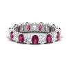 Load image into Gallery viewer, 3-carat-oval-diamond-full-eternity-band-with-pink-saphhire-in-white-gold-fdewb8324ovgsadrpisleep-4.00x3.00mm-nl-wg