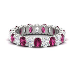 Load image into Gallery viewer, 3-carat-oval-diamond-full-eternity-band-with-pink-saphhire-in-white-gold-fdewb8324ovgsadrpisleep-4.00x3.00mm-nl-wg