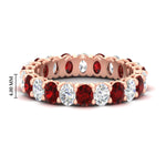 Load image into Gallery viewer, 3-carat-oval-diamond-full-eternity-band-with-ruby-in-rose-gold-fdewb8324ovgrudrsleep-4.00x3.00mm-nl-rg-hw