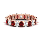 Load image into Gallery viewer, 3-carat-oval-diamond-full-eternity-band-with-ruby-in-rose-gold-fdewb8324ovgrudrsleep-4.00x3.00mm-nl-rg