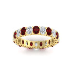 Load image into Gallery viewer, 3-carat-oval-diamond-full-eternity-band-with-ruby-in-yellow-gold-fdewb8324ovgrudrangle5-4.00x3.00mm-nl-yg