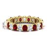 Load image into Gallery viewer, 3-carat-oval-diamond-full-eternity-band-with-ruby-in-yellow-gold-fdewb8324ovgrudrsleep-4.00x3.00mm-nl-yg-hw