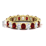 Load image into Gallery viewer, 3-carat-oval-diamond-full-eternity-band-with-ruby-in-yellow-gold-fdewb8324ovgrudrsleep-4.00x3.00mm-nl-yg-hw