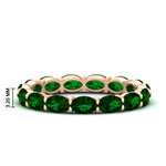 Load image into Gallery viewer, 3-carat-oval-emerald-eternity-ring-in-rose-gold-FDEWB8425OVGEMGR-3.00CT-NL-RG-HW