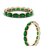 Load image into Gallery viewer, 3-carat-oval-emerald-eternity-ring-in-rose-gold-FDEWB8425OVGEMGRANGLE3-3.00CT-NL-RG