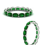 Load image into Gallery viewer, 3-carat-oval-emerald-eternity-ring-in-white-gold-FDEWB8425OVGEMGRANGLE3-3.00CT-NL-WG