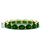 Load image into Gallery viewer, 3-carat-oval-emerald-eternity-ring-in-yellow-gold-FDEWB8425OVGEMGR-3.00CT-NL-YG-HW